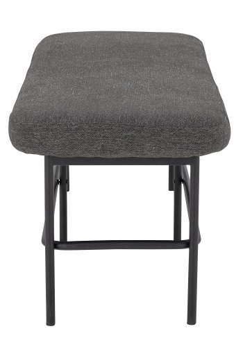 BLOOMINGVILLE Farell Bank, rechteckig - graues Polyester und schwarzes Metall (140x45,5)