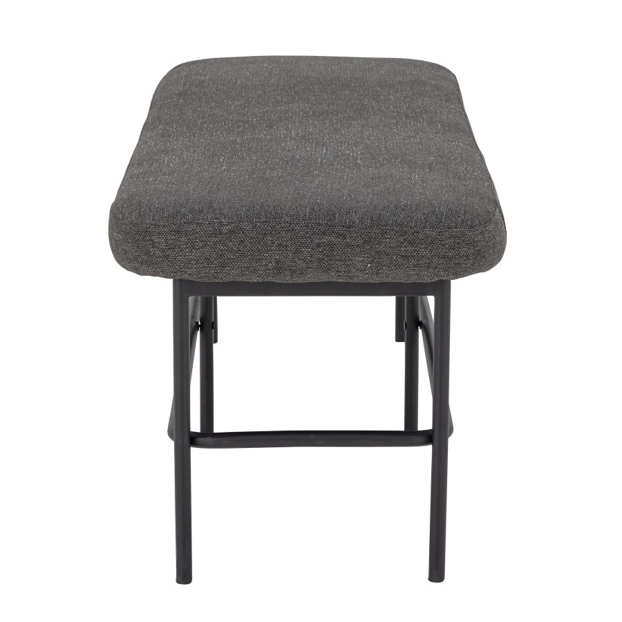 BLOOMINGVILLE Farell Bank, rechteckig - graues Polyester und schwarzes Metall (140x45,5)