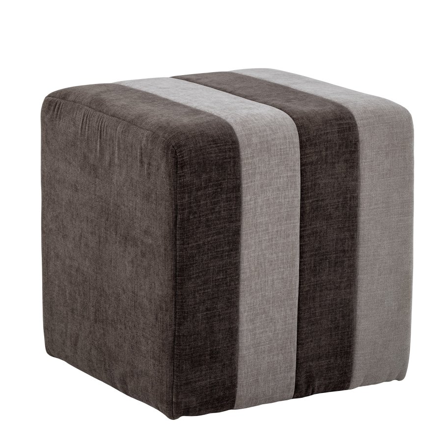 BLOOMINGVILLE Flint Pouf, quadratisch – braunes Polyester (45x45)