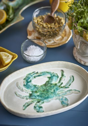 CREATIVE COLLECTION Hadden Teller, Grün, Steingut (L29xH2,5xB18 cm, 4er-Set)