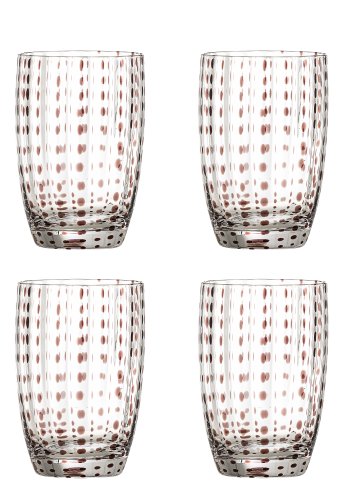 BLOOMINGVILLE Brinley Trinkglas, Braun, Glas (D7,5xH11 cm, 4er Set)