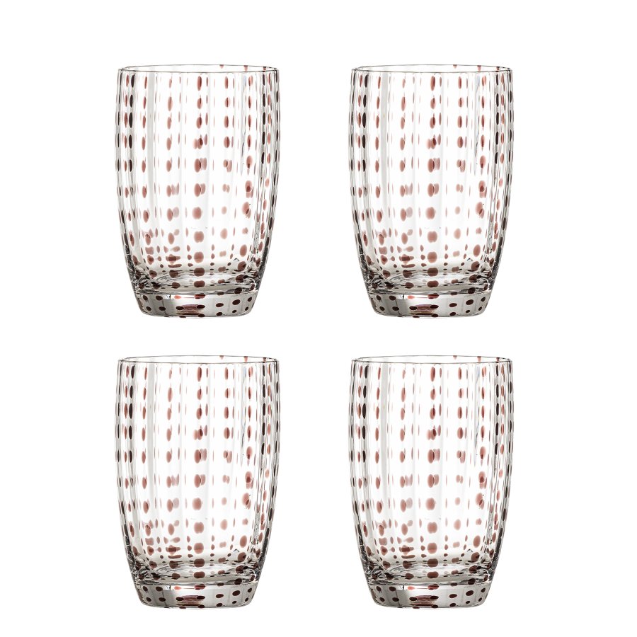 BLOOMINGVILLE Brinley Trinkglas, Braun, Glas (D7,5xH11 cm, 4er Set)