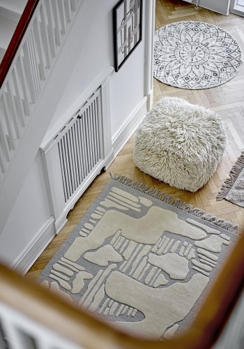 BLOOMINGVILLE Lomba puf, kvadratisk - natur uld (60x60)