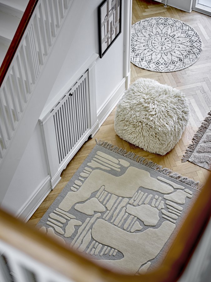 BLOOMINGVILLE Lomba puf, kvadratisk - natur uld (60x60)