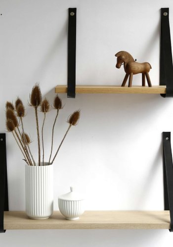 NocNoi Harre Vig vghylde - hvidolieret egetr m. sort lderstrop, 50-100