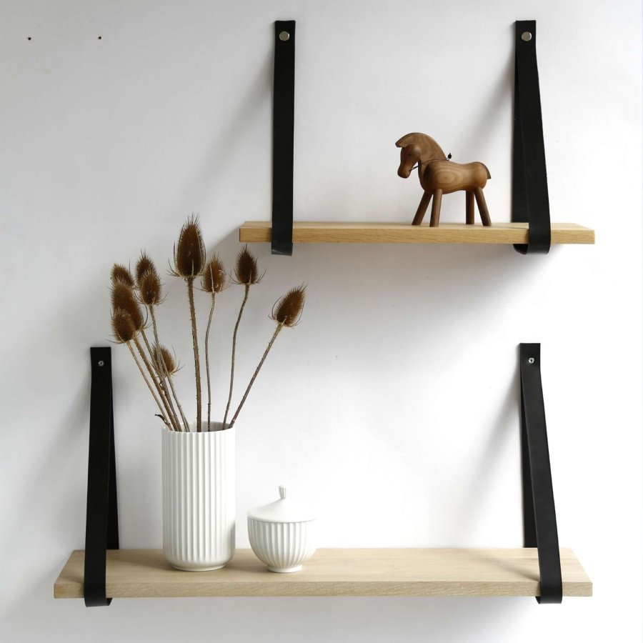 NocNoi Harre Vig vghylde - hvidolieret egetr m. sort lderstrop, 50-100