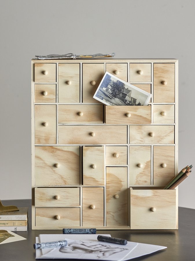 BLOOMINGVILLE Valery oppbevaringsboks, naturlig, FSC 100 %, furu