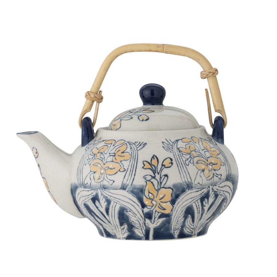 CREATIVE COLLECTION Myah Teekanne mit Tee, Blau, Steingut