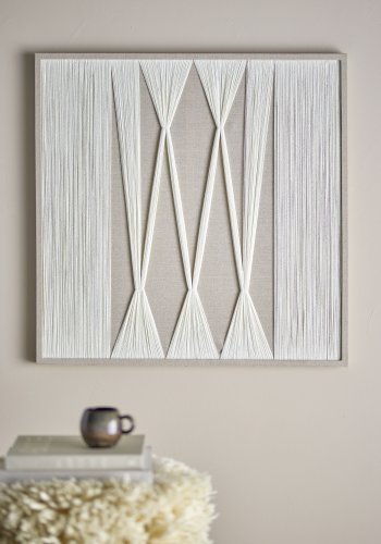 BLOOMINGVILLE Didder veggdekorasjon, firkantet - naturlig bomull (80x80)