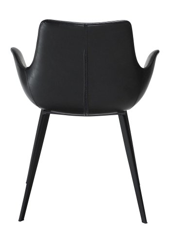 DAN-FORM Hype Matstol, med Armstöd - Vintage Svart Konstläder och Svart Stl