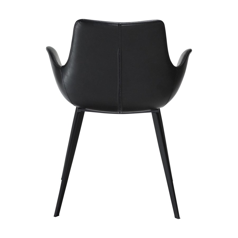 DAN-FORM Hype Matstol, med Armstöd - Vintage Svart Konstläder och Svart Stl