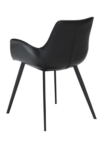 DAN-FORM Hype Matstol, med Armstöd - Vintage Svart Konstläder och Svart Stl