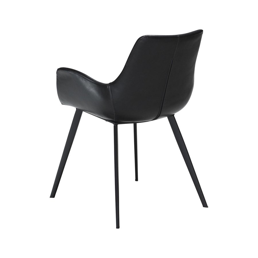 DAN-FORM Hype Matstol, med Armstöd - Vintage Svart Konstläder och Svart Stl