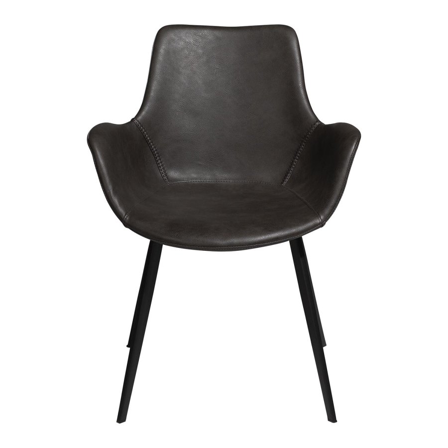 DAN-FORM Hype Matstol, med Armstöd - Vintage Gr Konstläder och Svart Stl