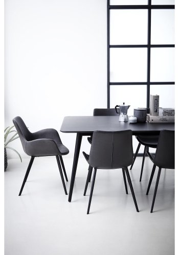 DAN-FORM Hype Matstol, med Armstöd - Vintage Gr Konstläder och Svart Stl