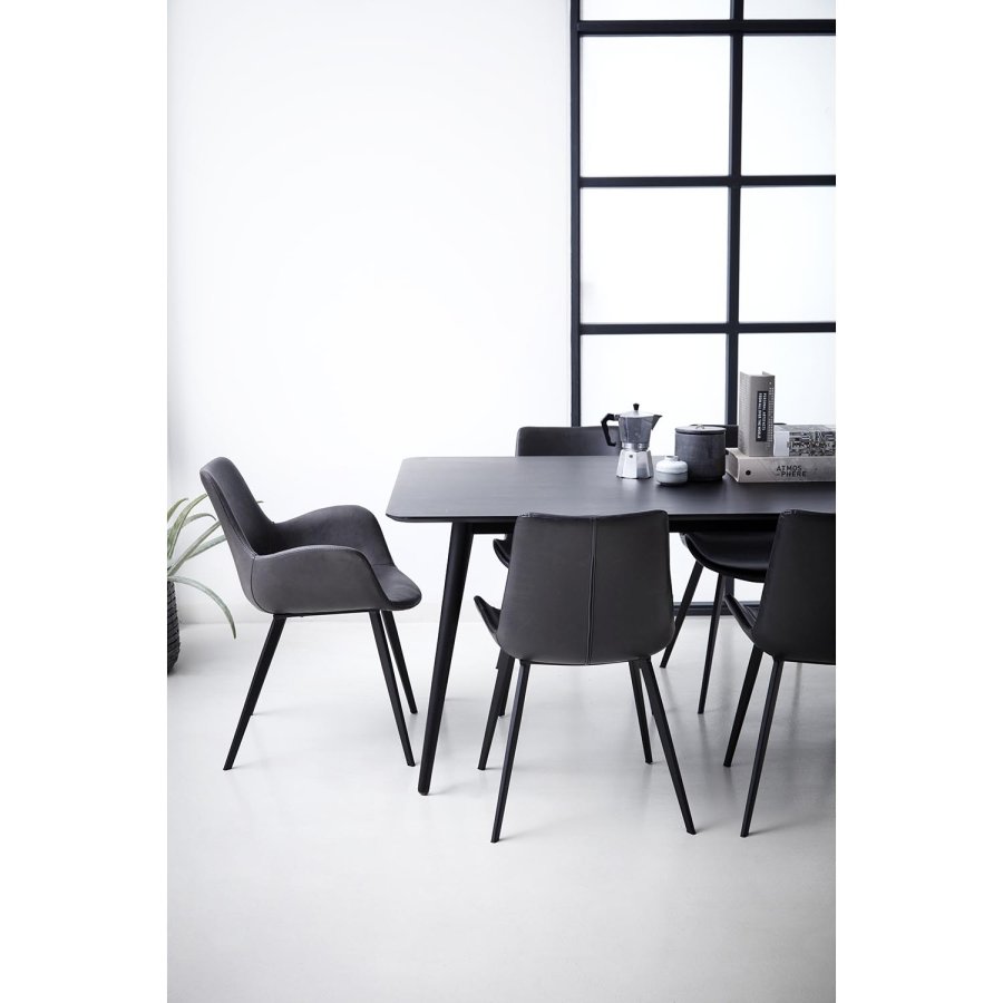 DAN-FORM Hype Matstol, med Armstöd - Vintage Gr Konstläder och Svart Stl