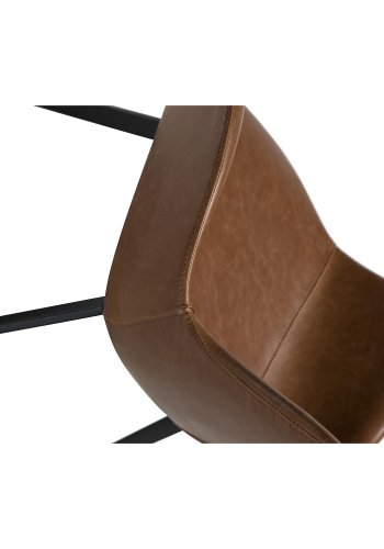 DAN-FORM Hype Matstol, med Armstöd - Vintage Ljusbrunt Konstläder och Svart Stl