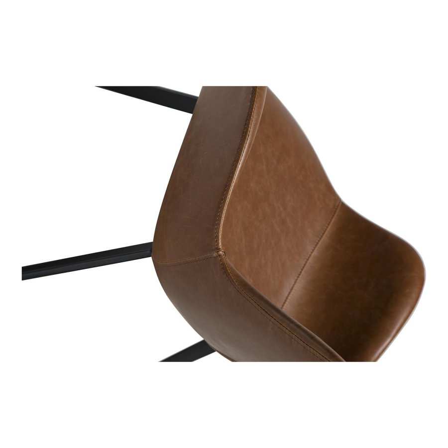 DAN-FORM Hype Matstol, med Armstöd - Vintage Ljusbrunt Konstläder och Svart Stl