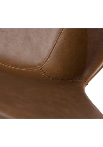 DAN-FORM Hype Matstol, med Armstöd - Vintage Ljusbrunt Konstläder och Svart Stl