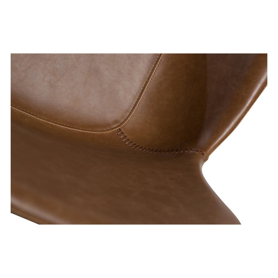 DAN-FORM Hype Matstol, med Armstöd - Vintage Ljusbrunt Konstläder och Svart Stl