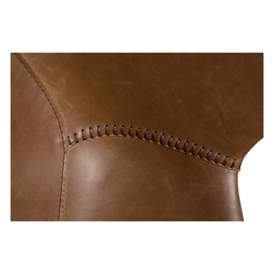 DAN-FORM Hype Matstol, med Armstöd - Vintage Ljusbrunt Konstläder och Svart Stl