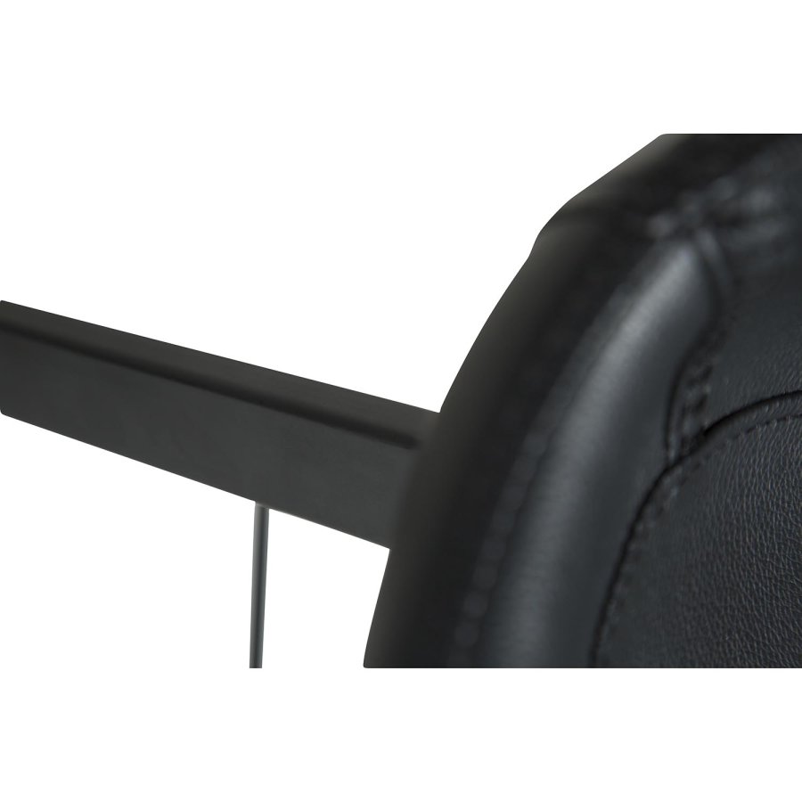 DAN-FORM Hype barstol, m. rygln og fodsttte - sort kunstlder og sort stl