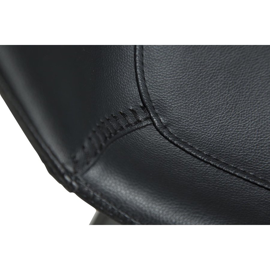 DAN-FORM Hype barstol, m. rygln og fodsttte - sort kunstlder og sort stl