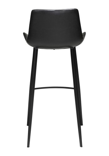 DAN-FORM Hype Barstol, med Ryggstöd och Fotstöd - Vintage Svart Konstläder och Svart Stl
