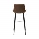 DAN-FORM Hype barstol, m. rygln og fodsttte - vintage brun kunstlder og sort stl
