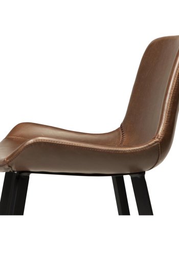 DAN-FORM Hype barstol, m. rygln og fodsttte - vintage brun kunstlder og sort stl