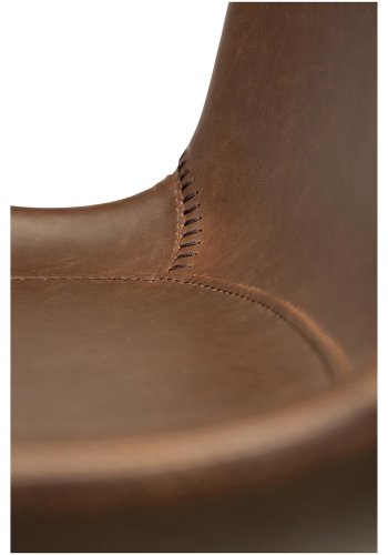 DAN-FORM Hype barstol, m. rygln og fodsttte - vintage brun kunstlder og sort stl