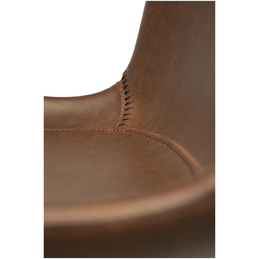 DAN-FORM Hype barstol, m. rygln og fodsttte - vintage brun kunstlder og sort stl