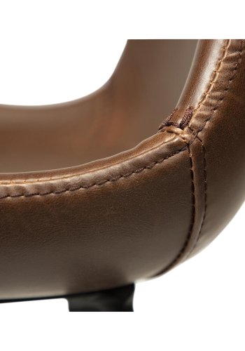 DAN-FORM Hype barstol, m. rygln og fodsttte - vintage brun kunstlder og sort stl