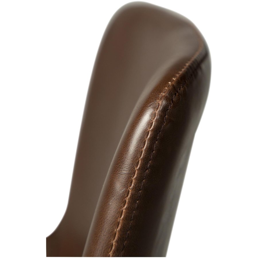 DAN-FORM Hype barstol, m. rygln og fodsttte - vintage brun kunstlder og sort stl