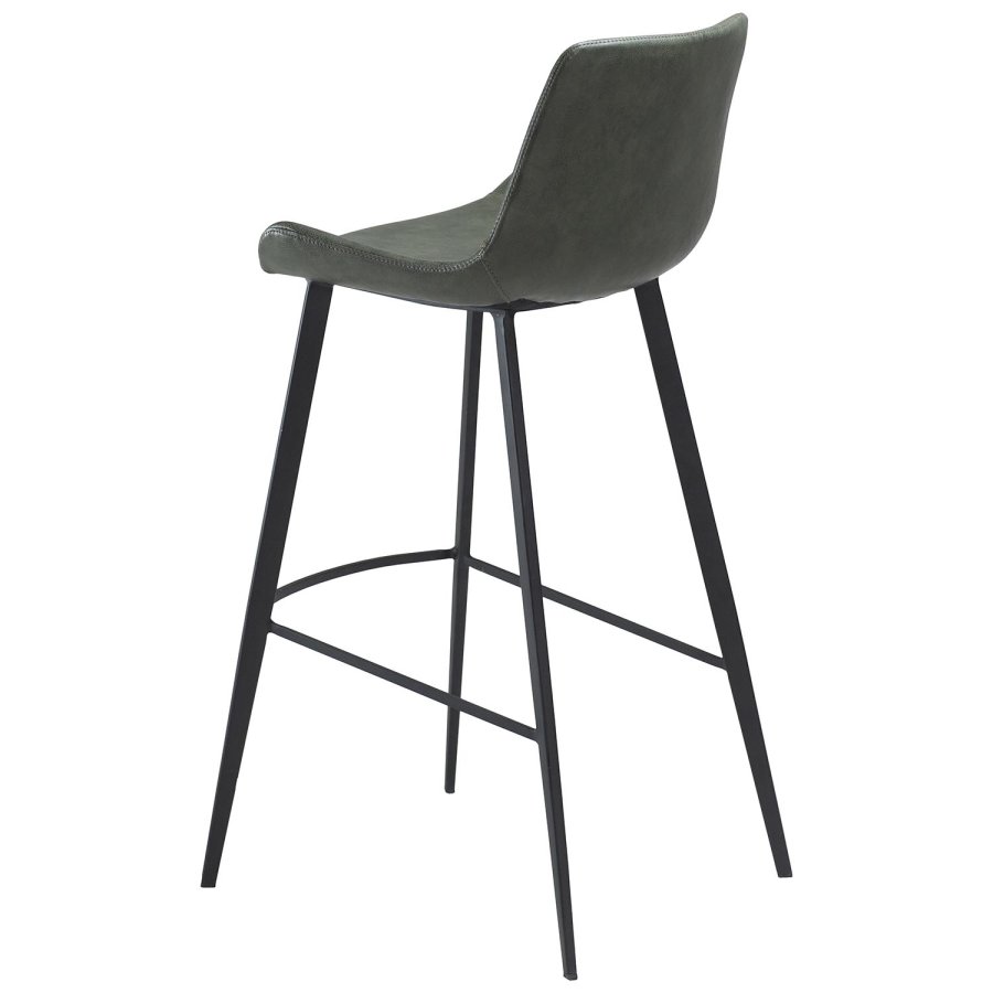 DAN-FORM Hype barkrakk, med ryggsttte og fotsttte - vintage grnt kunstskinn og svart stl