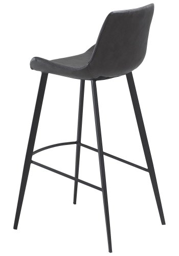 DAN-FORM Hype barstol, m. rygln og fodsttte - vintage gr kunstlder og sort stl