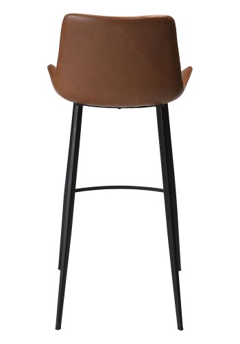 DAN-FORM Hype barkrakk, med ryggsttte og fotsttte - vintage lysebrunt kunstskinn og svart stl