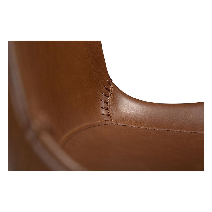 DAN-FORM Hype barkrakk, med ryggsttte og fotsttte - vintage lysebrunt kunstskinn og svart stl