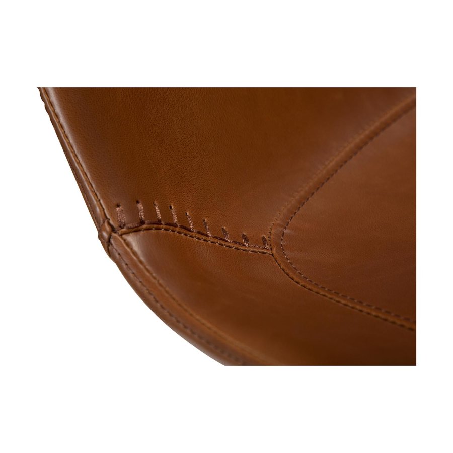 DAN-FORM Hype barkrakk, med ryggsttte og fotsttte - vintage lysebrunt kunstskinn og svart stl