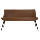 DAN-FORM Hype sofabenk - lysebrunt kunstskinn og sort stl