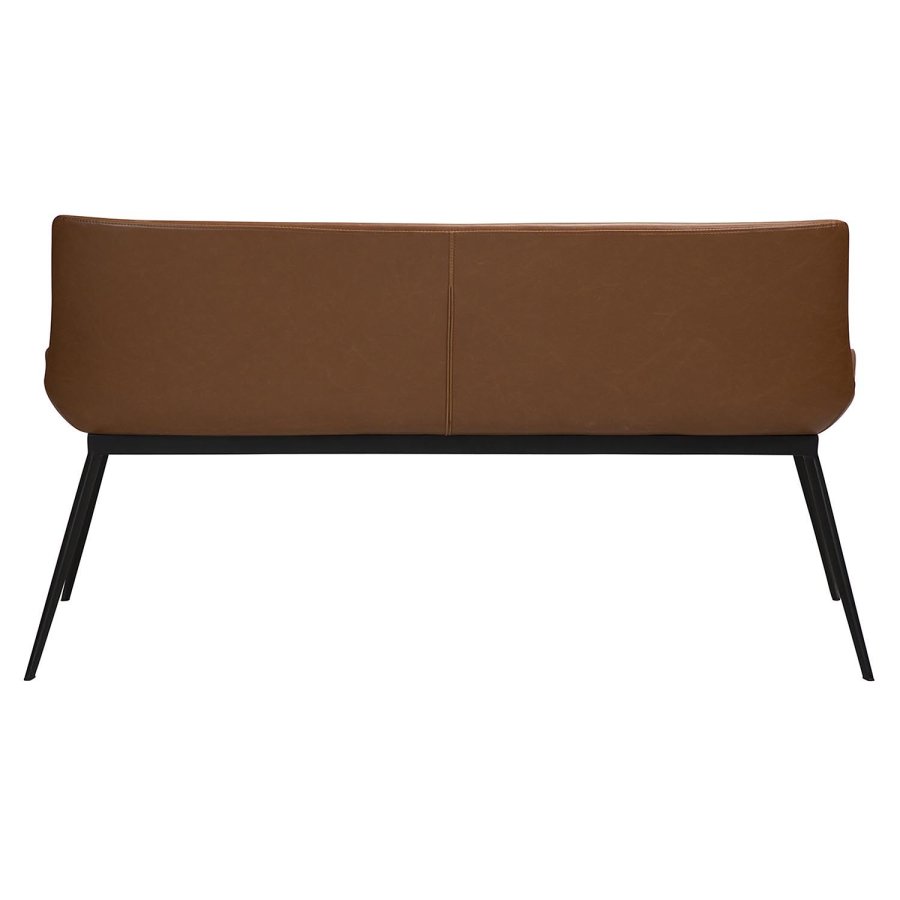 DAN-FORM Hype sofabenk - lysebrunt kunstskinn og sort stl