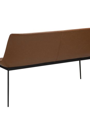 DAN-FORM Hype sofabenk - lysebrunt kunstskinn og sort stl