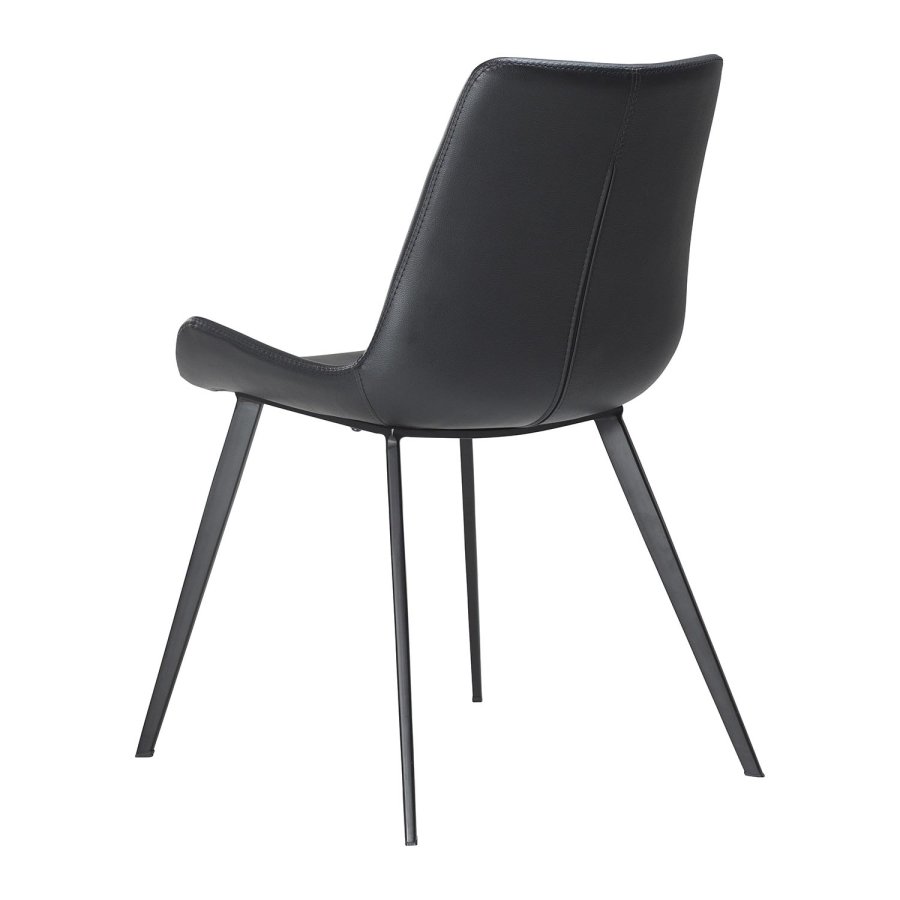 DAN-FORM Hype spisestol - sort kunstskinn og sort stl