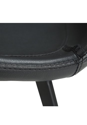 DAN-FORM Hype spisestol - sort kunstskinn og sort stl