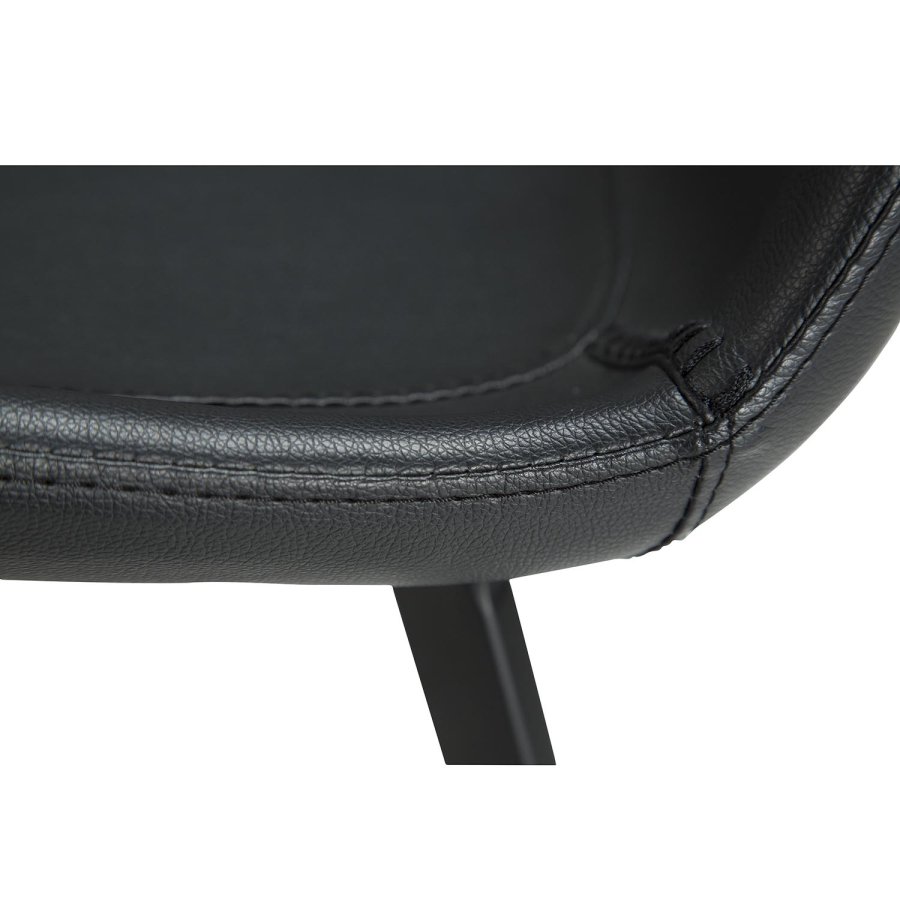 DAN-FORM Hype spisestol - sort kunstskinn og sort stl