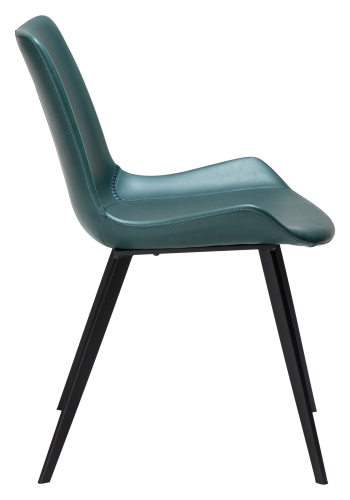 DAN-FORM Hype spisebordstol - grnn ende kunstskinn og sort stl