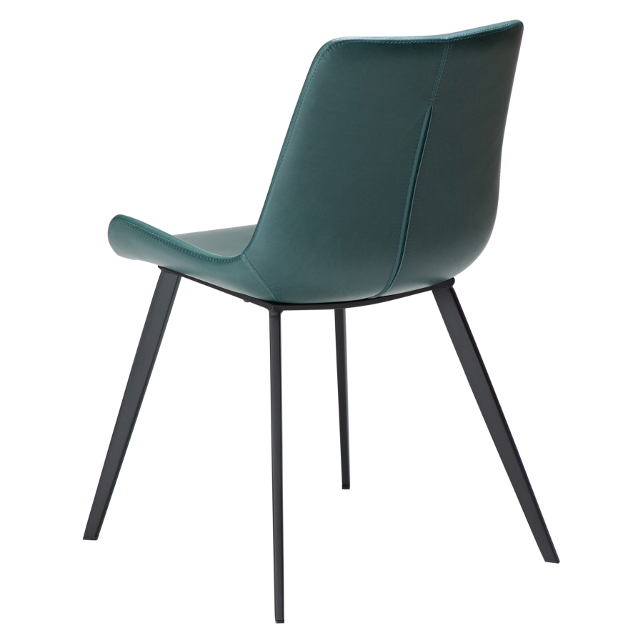 DAN-FORM Hype spisebordstol - grnn ende kunstskinn og sort stl