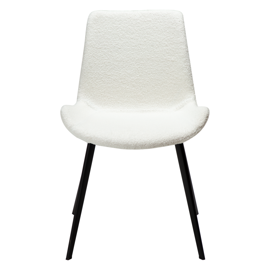 DAN-FORM Hype spisebordstol - hvit/beige RPES bouclé stoff og sort stl