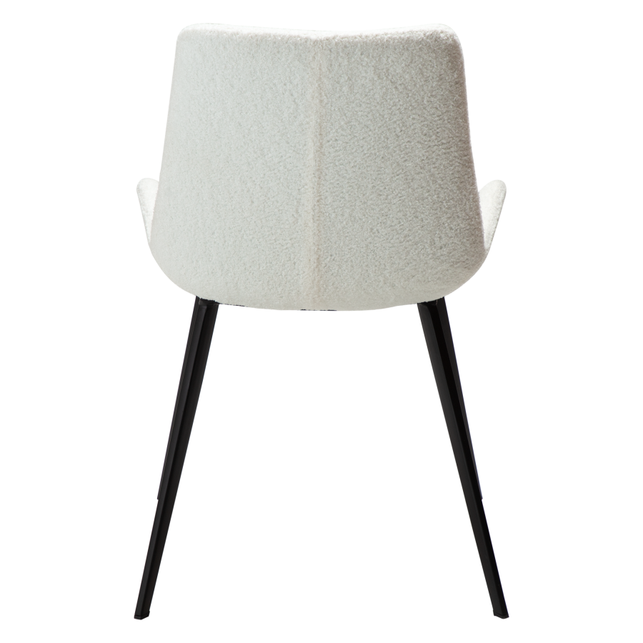DAN-FORM Hype spisebordstol - hvit/beige RPES bouclé stoff og sort stl