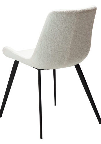 DAN-FORM Hype spisebordstol - hvit/beige RPES bouclé stoff og sort stl